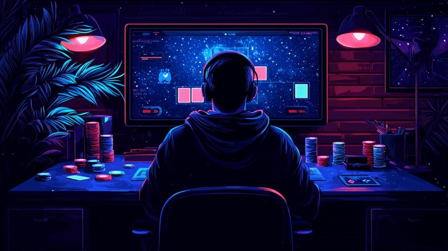 A player playing online blackjack